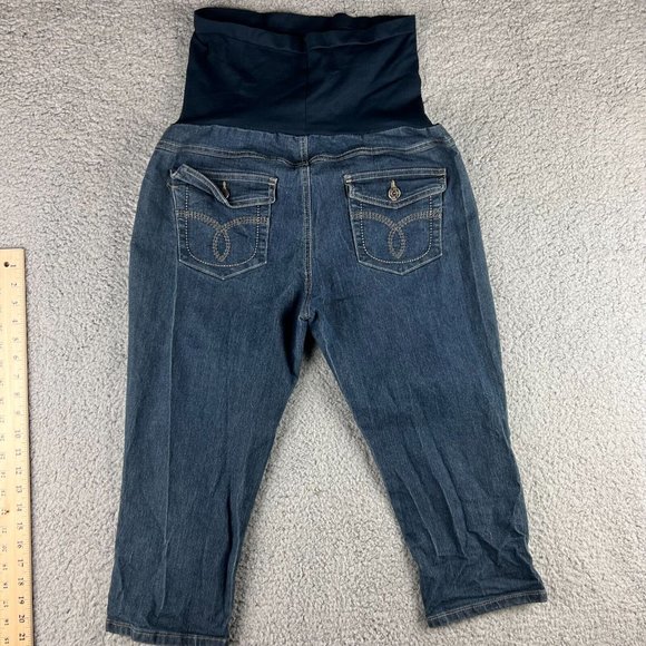 Bella Vida Maternity Jeans Womens Size XL Bootcut Dark Wash - Picture 7 of 9